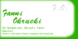 fanni okrucki business card